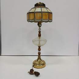 Vintage Stained Glass Table Lamp alternative image