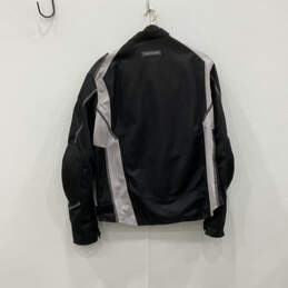 Mens Black Gray Long Sleeve Mock Neck Full-Zip Motorcycle Jacket Size XLT alternative image