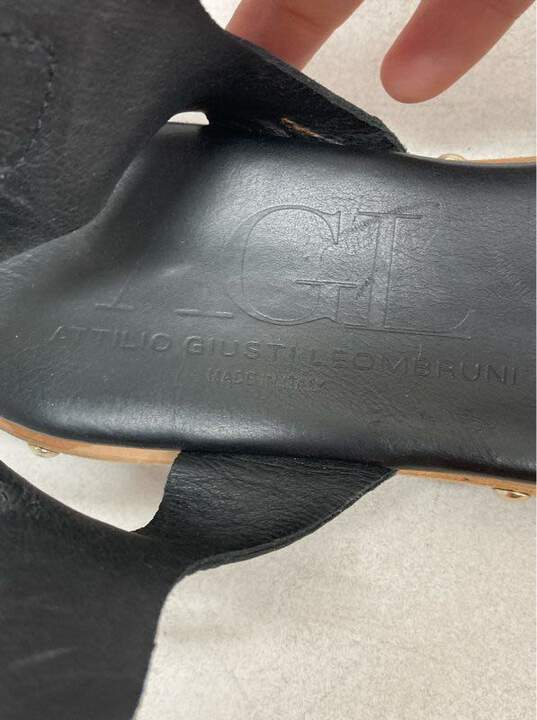 Women's Attilo Giustileo Leather Leombroni Size 39 Black Buckle Sandals image number 5