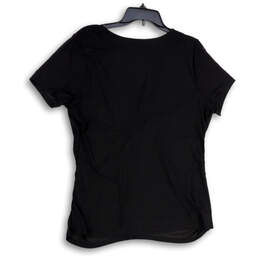 Womens Black V-Neck Side Ruched Short Sleeve Pullover Blouse Top Size 1 alternative image