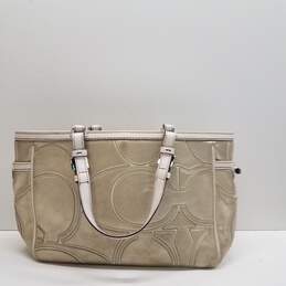 Coach Leather Signature Logo Gallery Tote Gold 9371