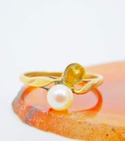 10K Yellow Gold Pearl Ring For Repair 1.7g alternative image