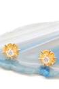 14k Yellow Gold 0.42CTTW Diamond Floral Stud Earrings 1.5g image number 3