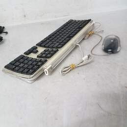 Apple Macintosh M7803 Pro Keyboard, Black/Clear Full-Size with M5769 wired Pro Mouse - Untested alternative image