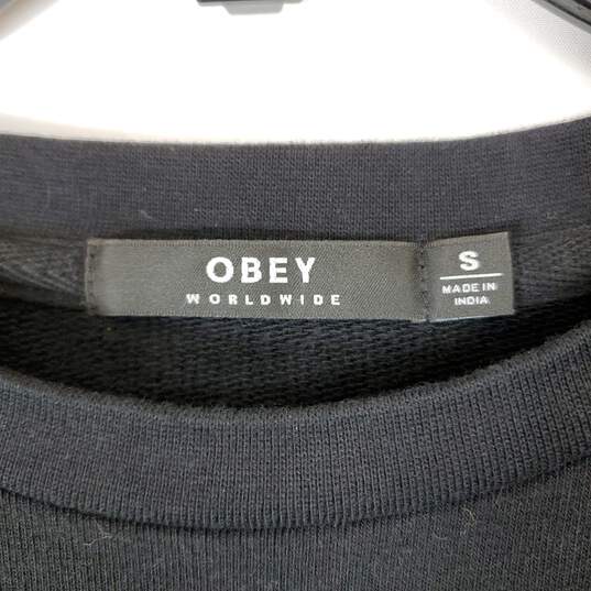 Obey Women Black Cropped Sweater sz s image number 3