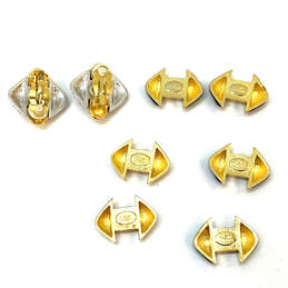Designer Joan Rivers Gold-Tone Rhinestone Interchangeable Clip-On Earrings