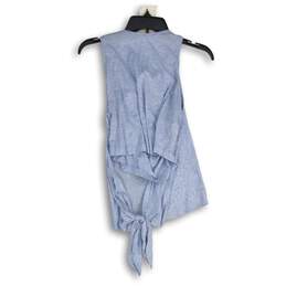 NWT Club Monaco Womens Blue Sleeveless Round Neck Tie Back Blouse Top Size SP alternative image