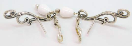 Carolyn Pollack Relios 925 Sterling Silver Faux Stone Scrolled Ear Climber Drop Earrings 6.1g image number 4