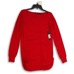 NWT Cyrus Womens Red Knitted Long Sleeve Round Neck Pullover Sweater Size Large