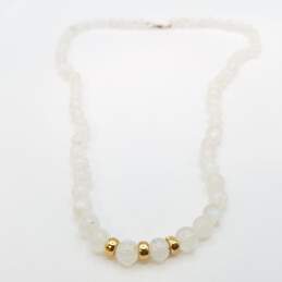 14K Gold Chalcedone Bead 19.in Collar Necklace 25.1g alternative image