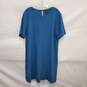 Eileen Fisher WM's Fine Jersey Boat Neck Long Top Teal Tunic Dress Size L/G image number 1