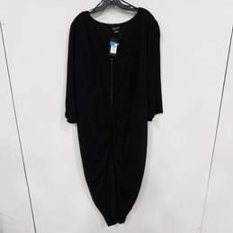 City Chic Women's Black Full Front Zip Maxi Dress Size XXL