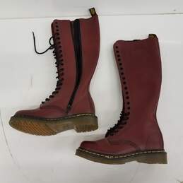 Dr. Martens Tall Red Leather Boots Size 5