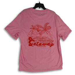 NWT Mens Pink Holiday Getaway Short Sleeve Graphic Pullover T Shirt Sz XXL