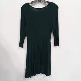 Express Women's Dark Green 3/4 Zip Fit & Flare Mini Dress Size S NWT alternative image