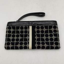 Kate Spade Womens Black White Geometric Classic Clutch Zip Wristlet Wallet alternative image