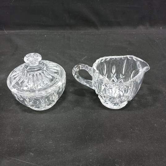 Vintage Glass Cream and Sugar Containers image number 1