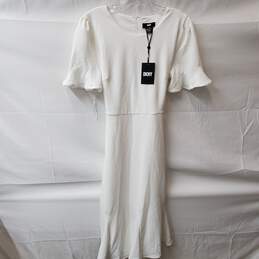 DKNY White Belted Shift Dress Size 10
