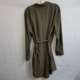 Calvin Klein army green belted silky shirt dress 16 alternative image