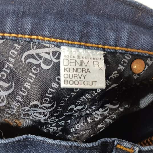 Rock & Republic Women's Blue Kendra Curvy Bootcut Jeans Size 16 image number 5