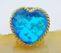 Sajen Bronze Faceted Blue Quartz Heart Swirl Ring 12.1g alternative image