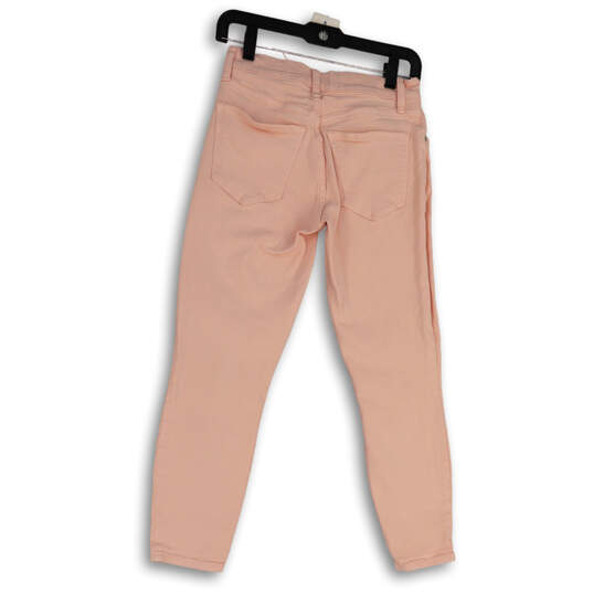 Womens Pink Denim Medium Wash Pockets Stretch Skinny Leg Jeans Size 4/27 image number 2