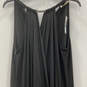 NWT Womens Black Pleated Sleeveless Keyhole Neck Back Zip Maxi Dress Sz 0X image number 3