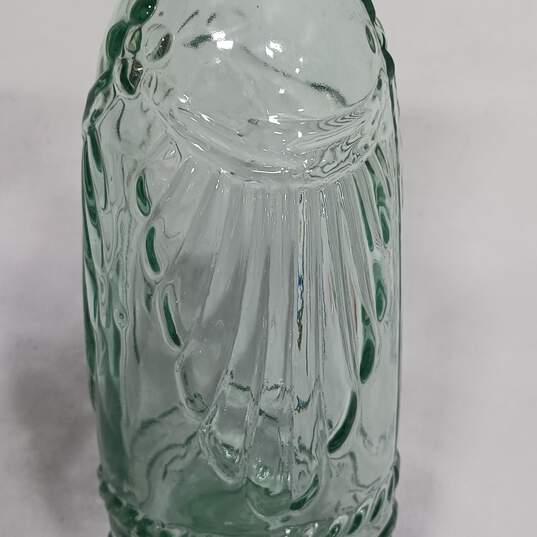 Vintage Green Glass Embossed Decanter image number 5