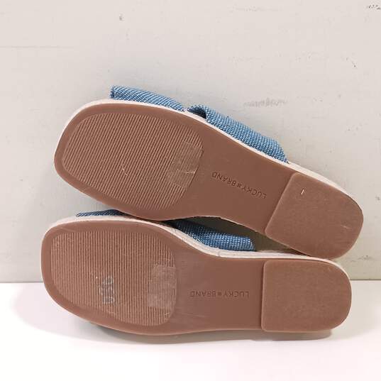 Lucky Brand Women's Grenly Blue Textile Open Toe Slip On Platform Sandals Size 8M image number 5