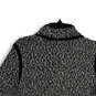Womens Black White Tweed Long Sleeve Button Front Jacket Size Large image number 4