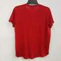 Mens Red Cotton Crew Neck Short Sleeve Casual Pullover T-Shirt Size Small image number 2