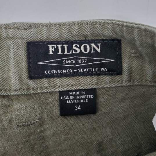Filson MN's 100% Cotton Green Denim Trousers Size 30 X 27 image number 3