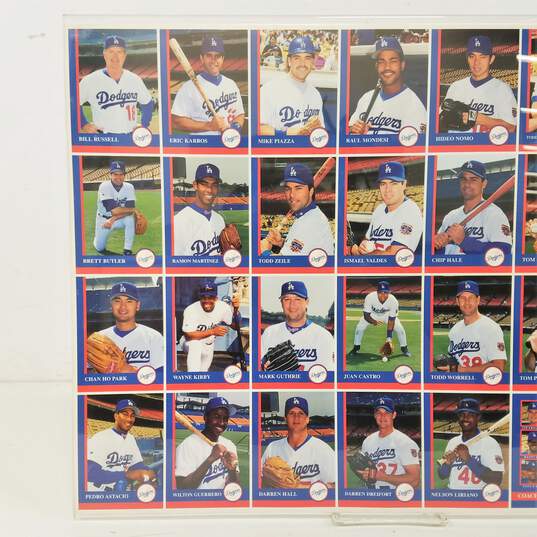Set of Los Angeles Dodgers Uncut Trading Card Sheets in Acrylic Frame image number 10