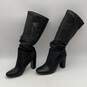 Vince Camuto Womens Black Leather Round Toe Tall High Heel Boots Size 7 image number 1