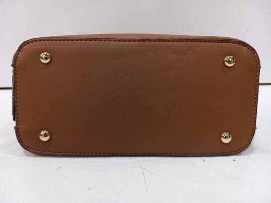 Adrienne Vittadini Brown Leather Handbag NWT image number 6