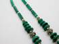 Artisan 925 Bali Style Malachite Discs & Tubes & Smooth & Granulated Ball Beaded Statement Necklace 67.7g image number 3