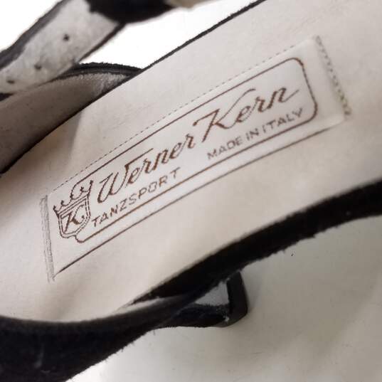 Werner Kern Women's Black Rhinestone T-Strap Ballroom Heels Size 6.5 image number 7