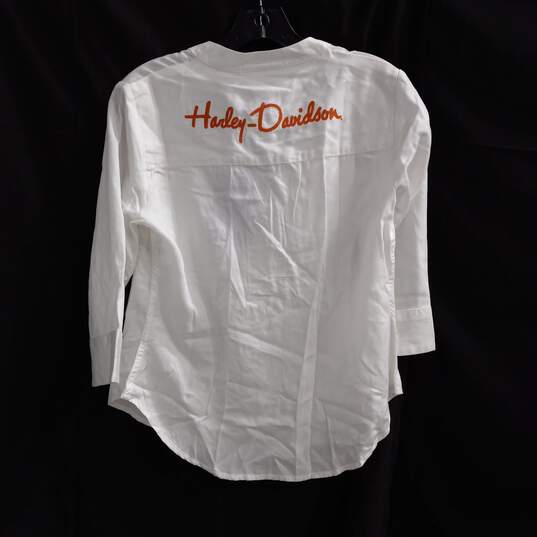 Harley Davidson Genuine Motor Clothes Button Up Blouse Top Size XS - NWT image number 2