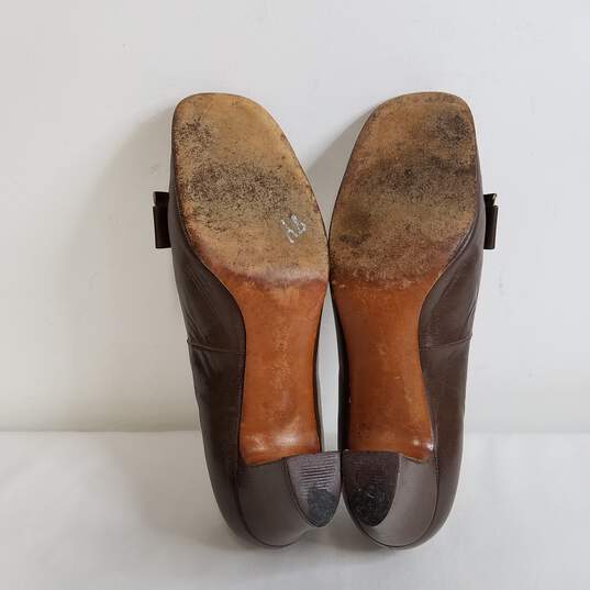Amalfi Women's Dark Brown Leather Pumps Size 7 image number 5