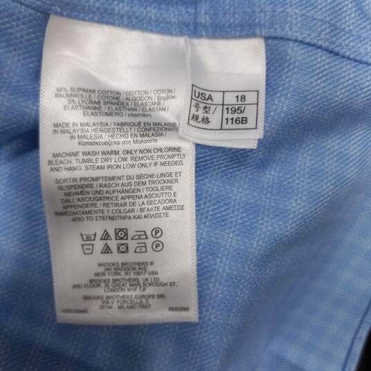 Brooks Brothers Men's Blue LS Regent Fit Button Up Dress Shirt Size 18-34 NWT image number 5