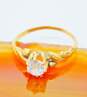 Vintage 14K Yellow Gold White Topaz Ring- For Repair 2.0g image number 2