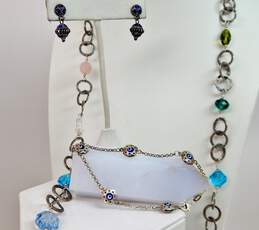 Artisan Sterling Silver Colorful Bead & Enamel Evil Eye Jewelry 51.0g alternative image