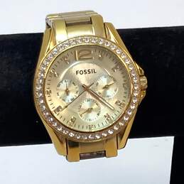 Designer Fossil Riley ES3203 Gold-Tone Stainless Steel Multifunction Wristwatch