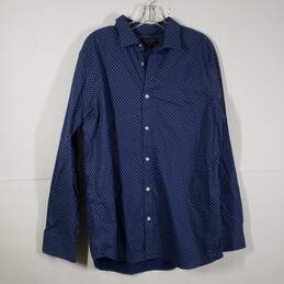 Mens Floral Non-Iron Slim Fit Button Front Dress Shirt Size XL 17-17 1/2 35-36"
