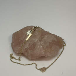 Designer Kendra Scott Gold-Tone Pink Stone Link Chain Pendant Necklace
