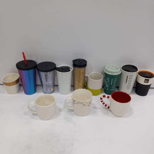 Bundle Of 12 Different Size, Color And Design Starbucks Coffee Cups image number 2