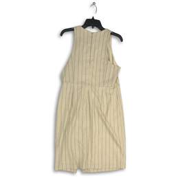 Banana Republic Womens Tan Pinstripe Sleeveless Back Zip Sheath Dress Size 12P alternative image