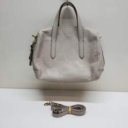 Fossil Sydney Leather Crossbody Satchel in Mineral Gray