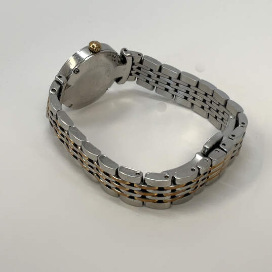 Designer Bulova 98P156 Silver And Gold-Tone Analog Bracelet Wristwatch image number 3