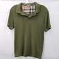 Burberry Olive Green Embroidered Logo Cotton Polo Shirt Men's Size S image number 1